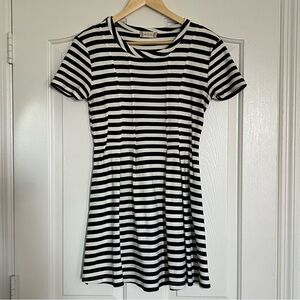 Alter’d State Navy and White Stripe Babydoll Shirt Dress